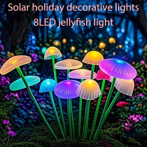 solar powered light 8led jellyfish christmas style suitable for holiday decoration suitable for garden lawn courtyard halloween decoration 8 holiday lighting fixtures