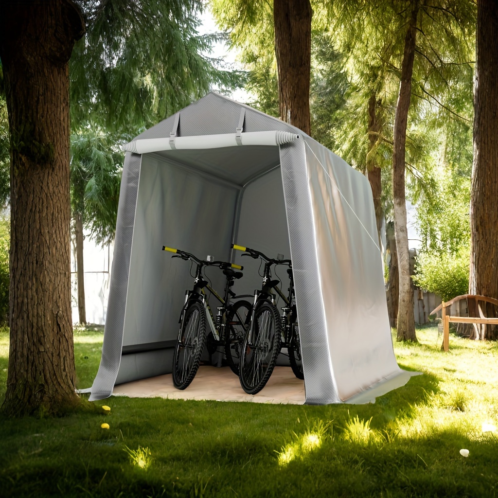 

Anbebe Portable Shed Outdoor Storage Shelter, Tent Sheds With Roll-up Zipper Door And Ventilated Windows For Motorcycle, Bike, Garden Storage, Waterproof And Uv Resistant, Grey