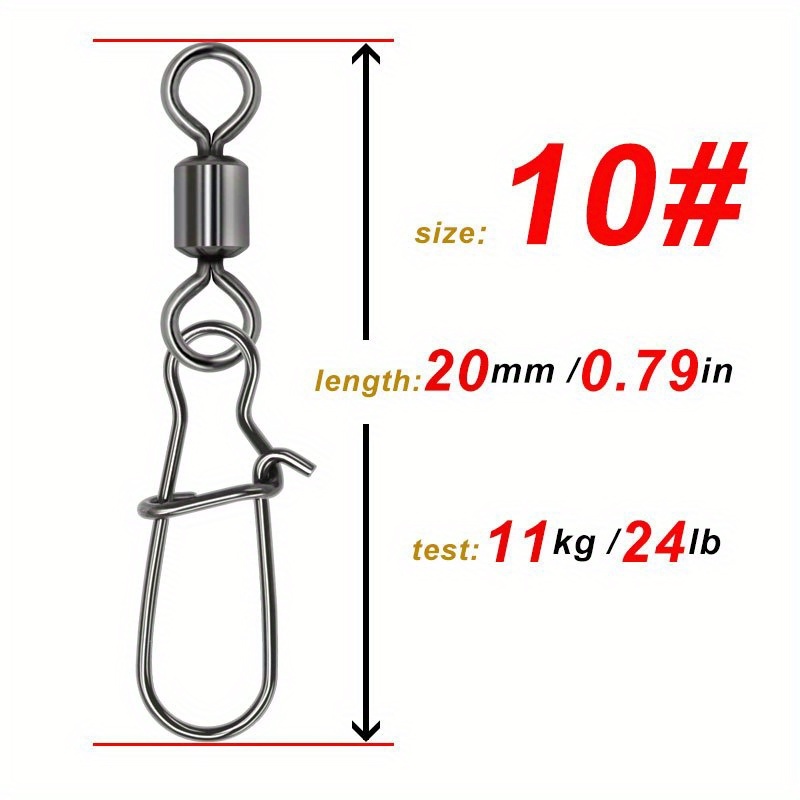 TEMU 50 piezas, Perno giratorio americano + Perno mejorado, Material de calidad, Perno giratorio flexible de resistencia, Perno de pesca de acero