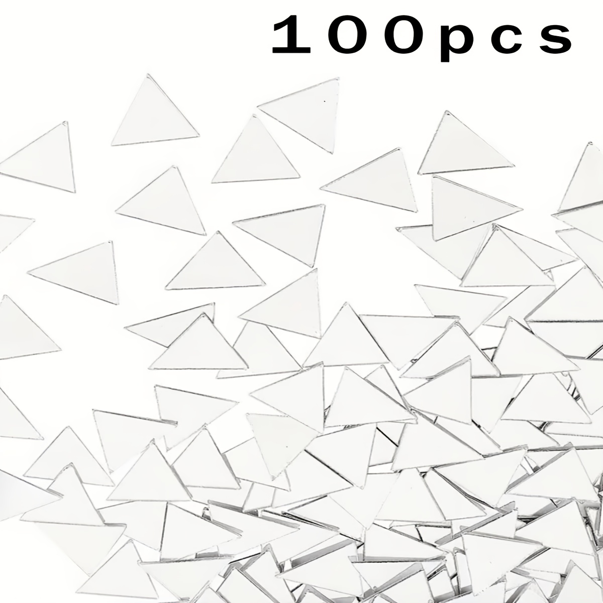 TEMU 100pcs, 2cm Triangular Acrylic Self-adhesive Mosaic Mirror Wall Stickers, For Home Bedroom And Living Room/bathroom Decoration, Sparkling And