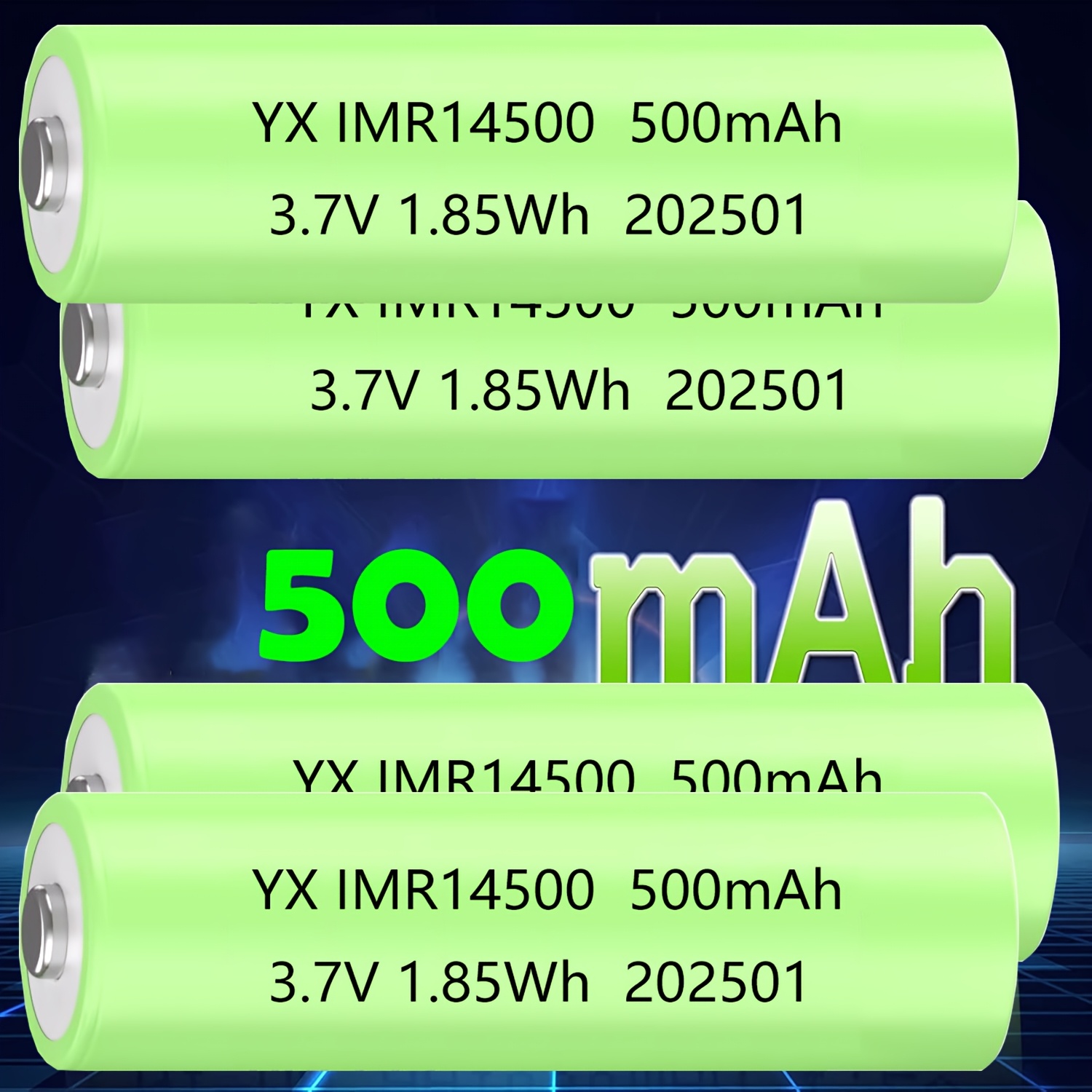 14500 500mah 3 7v li ion rechargeable battery button top - Temu