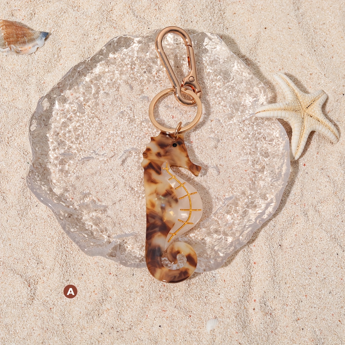TEMU 1pc Summer Ocean-themed Keychain Personalized Bag Pendant