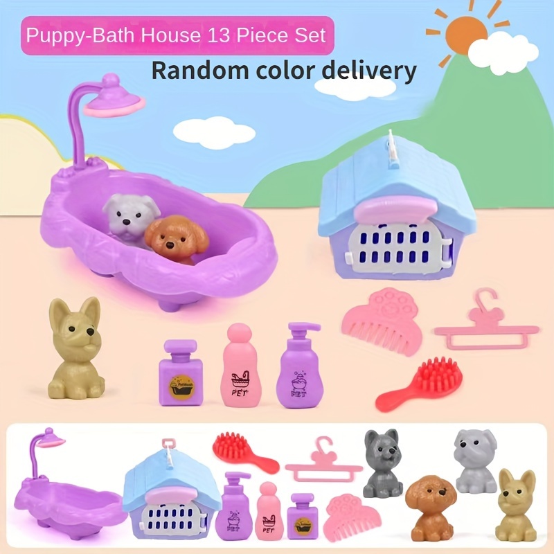 

13-piece Canine Playset Including Baskets & Figures - Great For Family Recreation, Ideal Birthday Present For Young Ones Dog Toy Organizer Basket