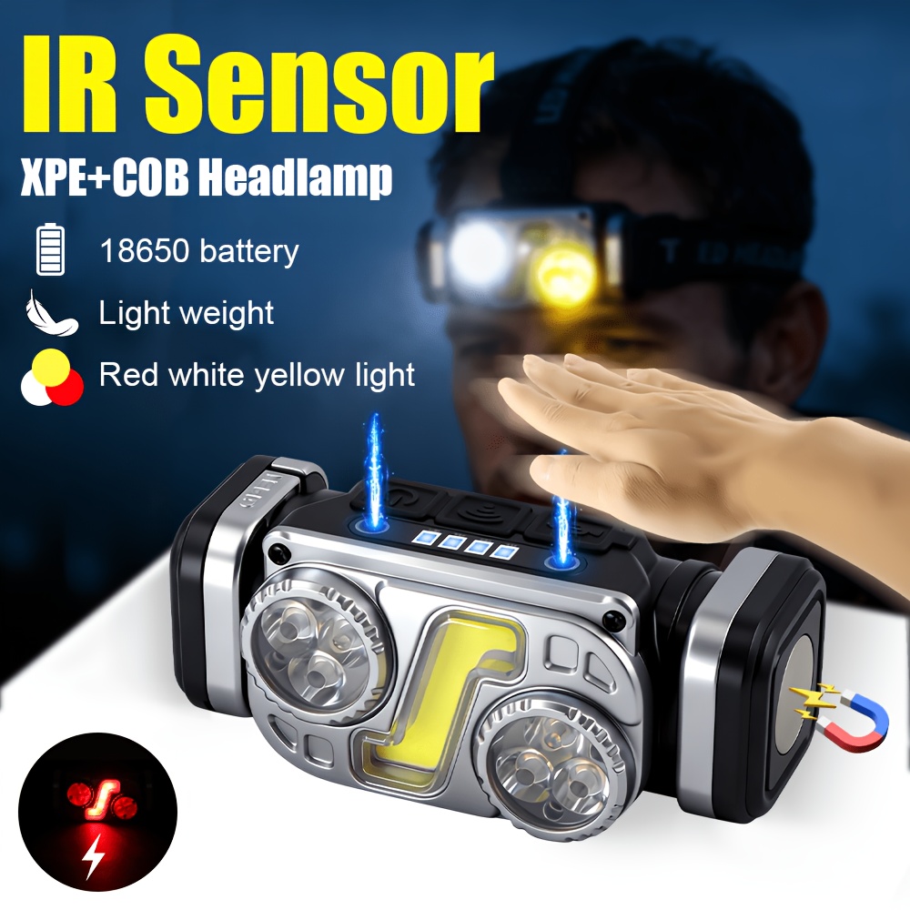 IR Sensor Headlamp with Adjustable Brightness