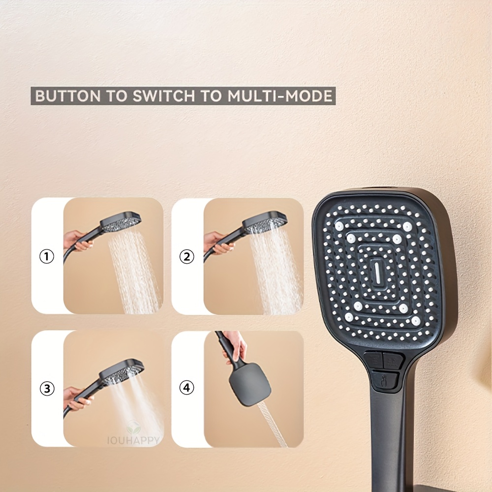 Multifunctional Wall-Mounted Handheld Shower Head with Adjustable Arm