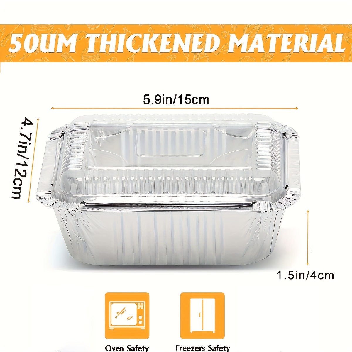 Lot De 50 Couvercles Réutilisables En Feuille D'aluminium Isolés