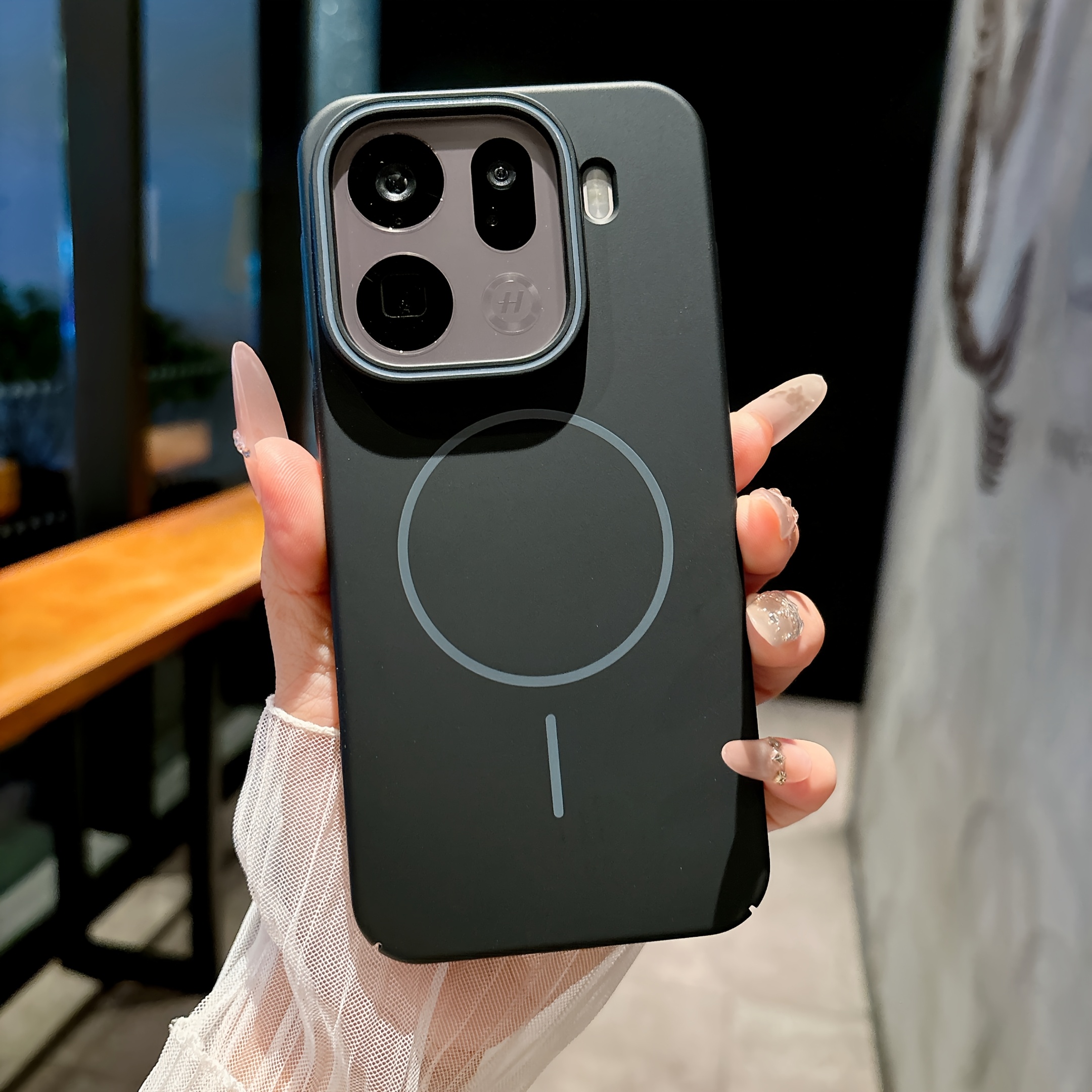 TEMU Phone Case - A Phone Case Suitable For Oppo Find X9 Pro And Find X9, Featuring A Hard Ultra-thin Texture With Magnetic Decorative Rings, A Easy