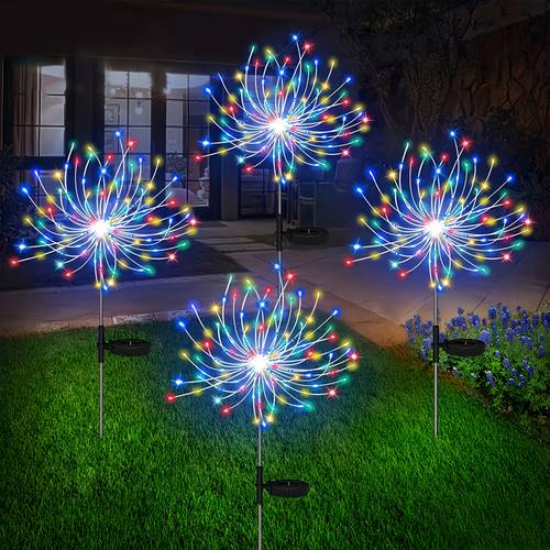 outdoor solar powered firework stake lights solar lawn lights 90 150 leds ip44 suitable for courtyards gardens lawns parties festivals and decorative ambient lighting