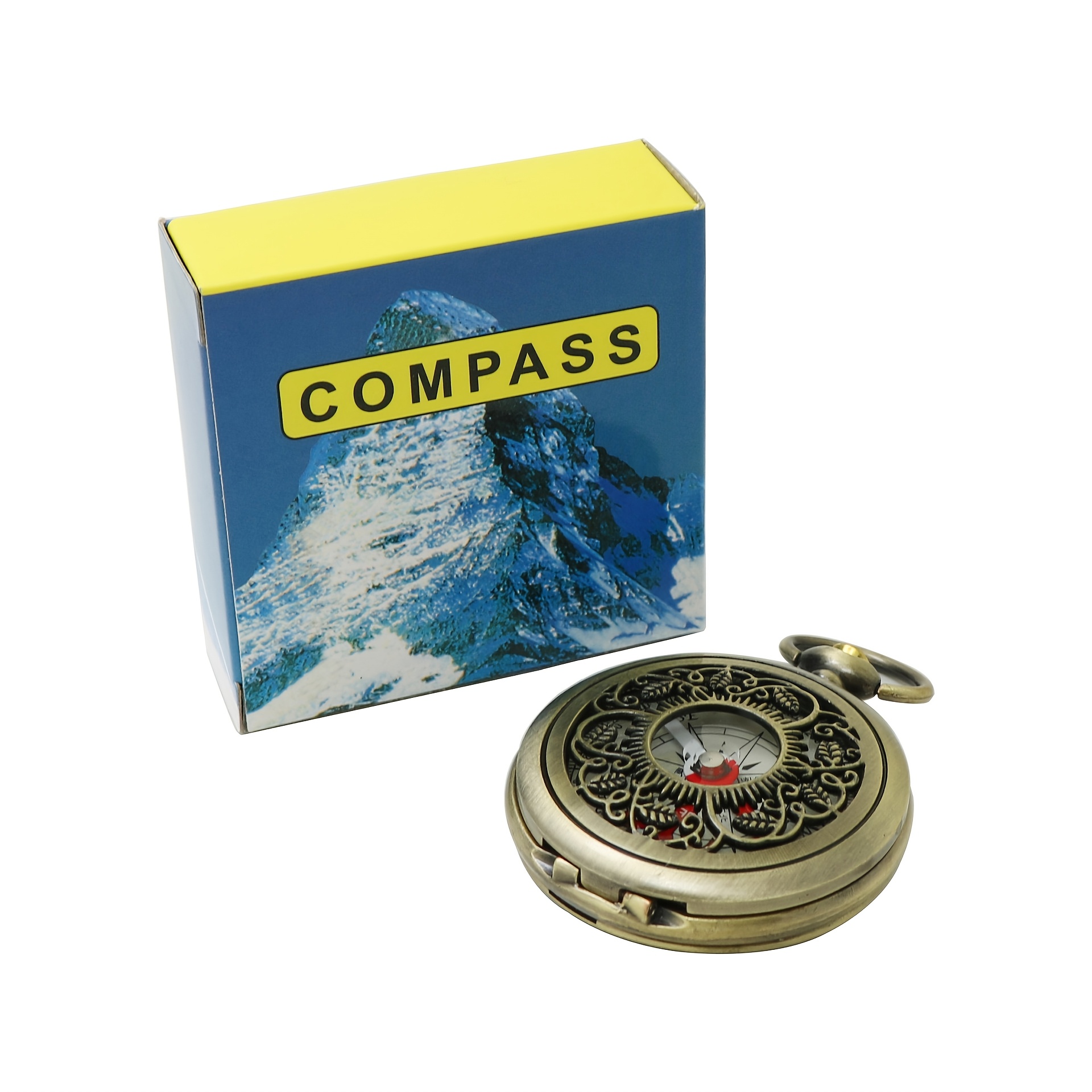 Vintage Hollow-out Metal Compass For Outdoor - Suitable For Hiking And Boat Navigation