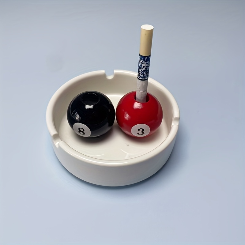Mini Billiard Ashtray Cigarette Extinguisher for Home and Office Use,  Suitable for Desktop Decoration and