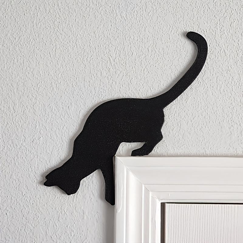 Image of 1pc, Cat-shaped Door Corner Decoration - Rustic , Perfect For A Festive Atmosphere And Party Decor, Suitable For Halloween Christmas