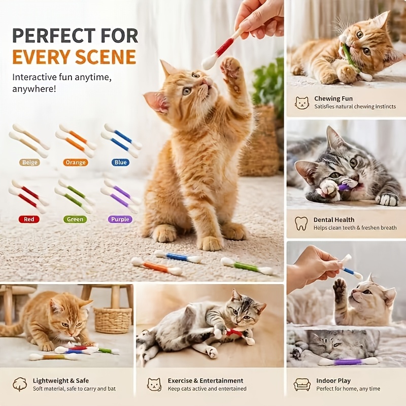 2pcs Cat Teasing Stick, Interactive Game Supplies for Cats