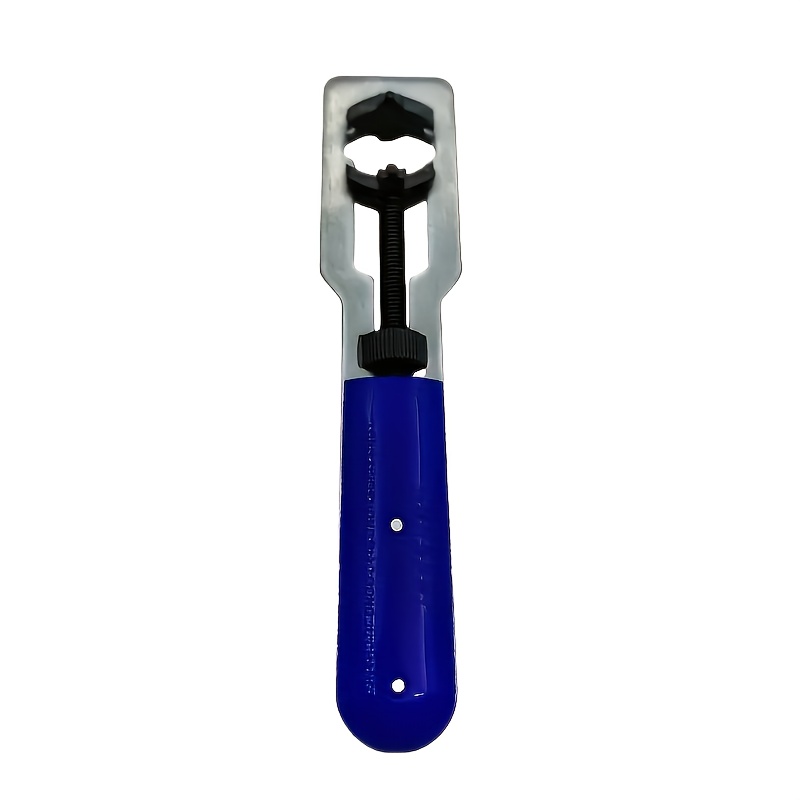 Image of 1pc Adjustable Metal Watch Back Opening Tool - Durable Precision Wrench - For Watch Repair - Ergonomic Blue Handle - - No - Watch Repair Tool