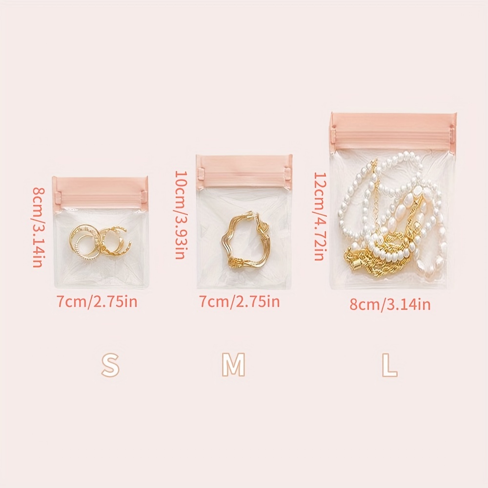 15 30pcs eva anti oxidation jewelry storage bags pink jewelry sealed display pouches for earrings rings necklaces bracelets organization 1pc jewelry storage box Product details 0