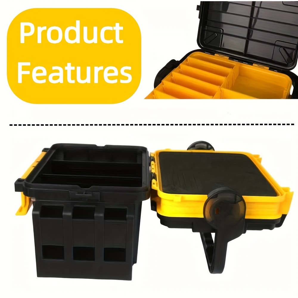 container for fishing plug lures shoulder strap lightweight yellow small sized lure fishing tackle
