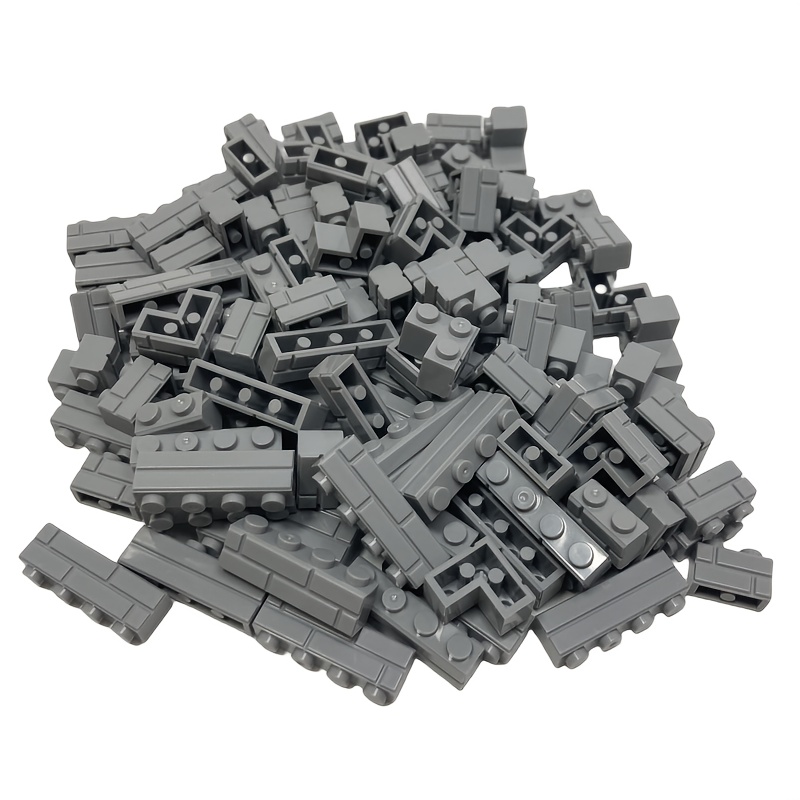 Image of 120pcs Small Particle Wall Brick Building Block Set, High-quality Abs Material Grid Patterned Wall Brick Parts Package Compatible With , Multiple Colors