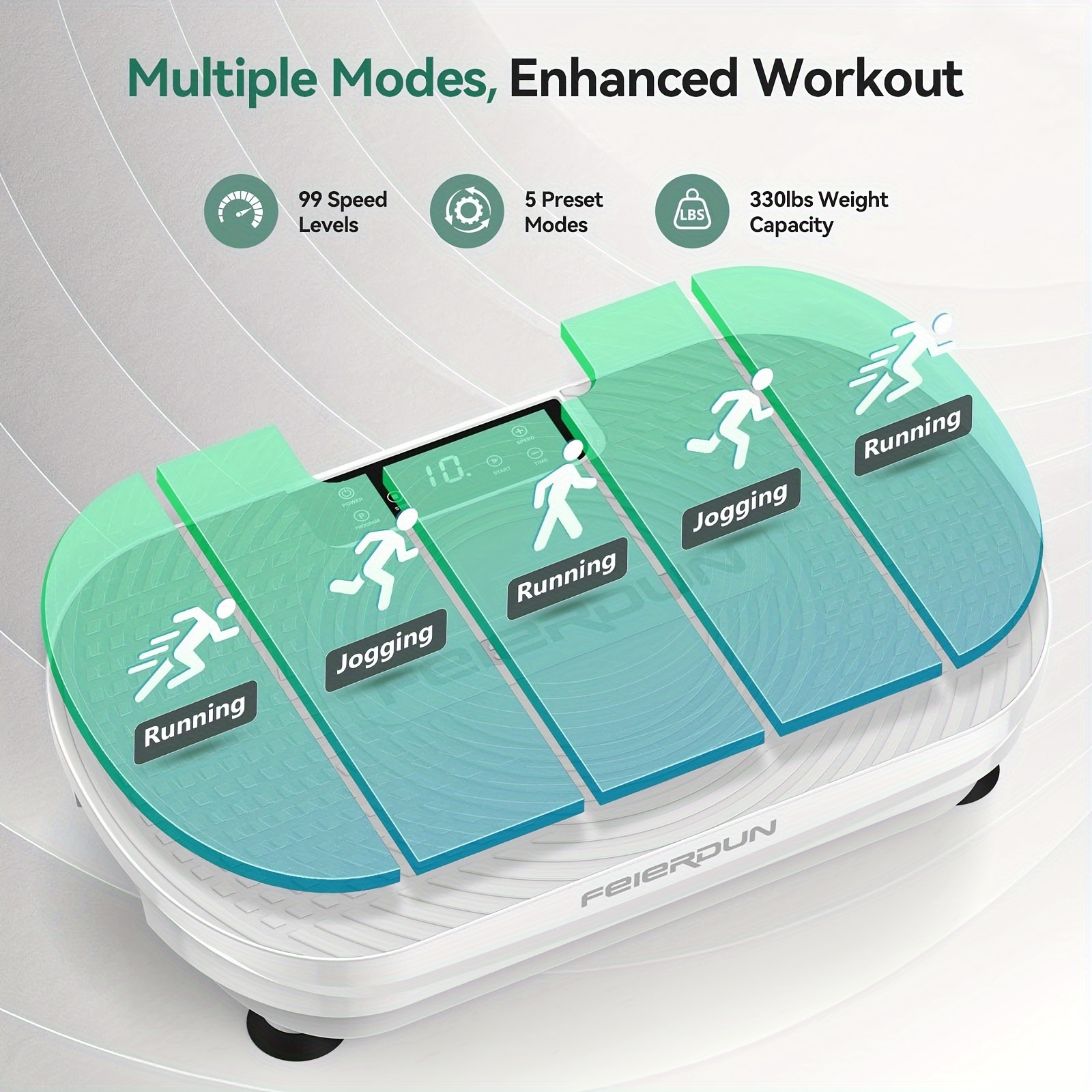 FEIERDUN Whole Body Vibration Plate - 330 LBS Capacity, Multiple Modes for Toning & Wellness, Powerful Exercise Machine, Perfect Christmas Gift for Men, Women, and Girls, Power Plate, Exercise Machine details 3