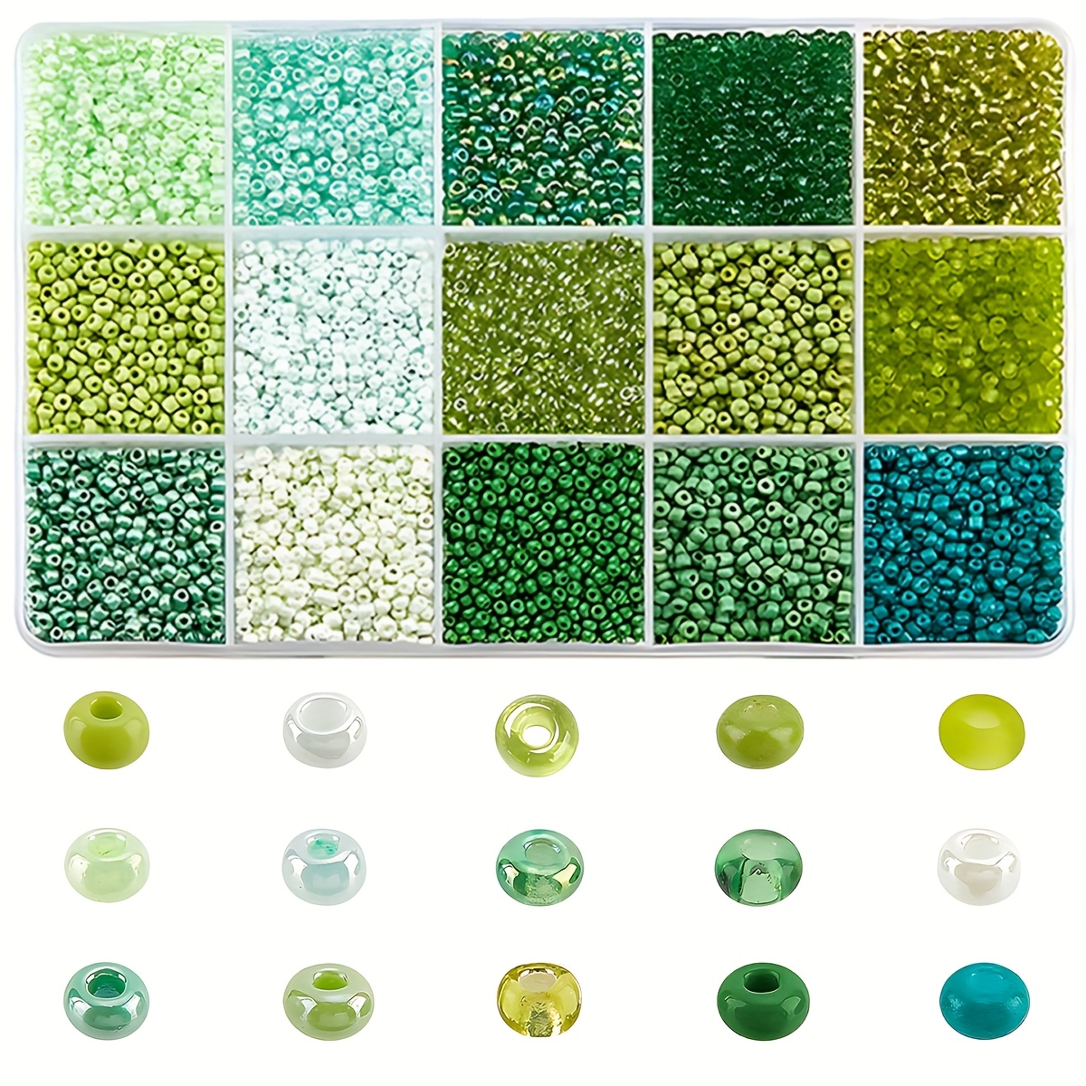 TEMU 9000+pcs 2mm Beads,glass Seed Beads Round Waist Beads Spacer Beads Beads For Earrings Bracelet Necklaces Chain Jewelry Diy Crafts Making