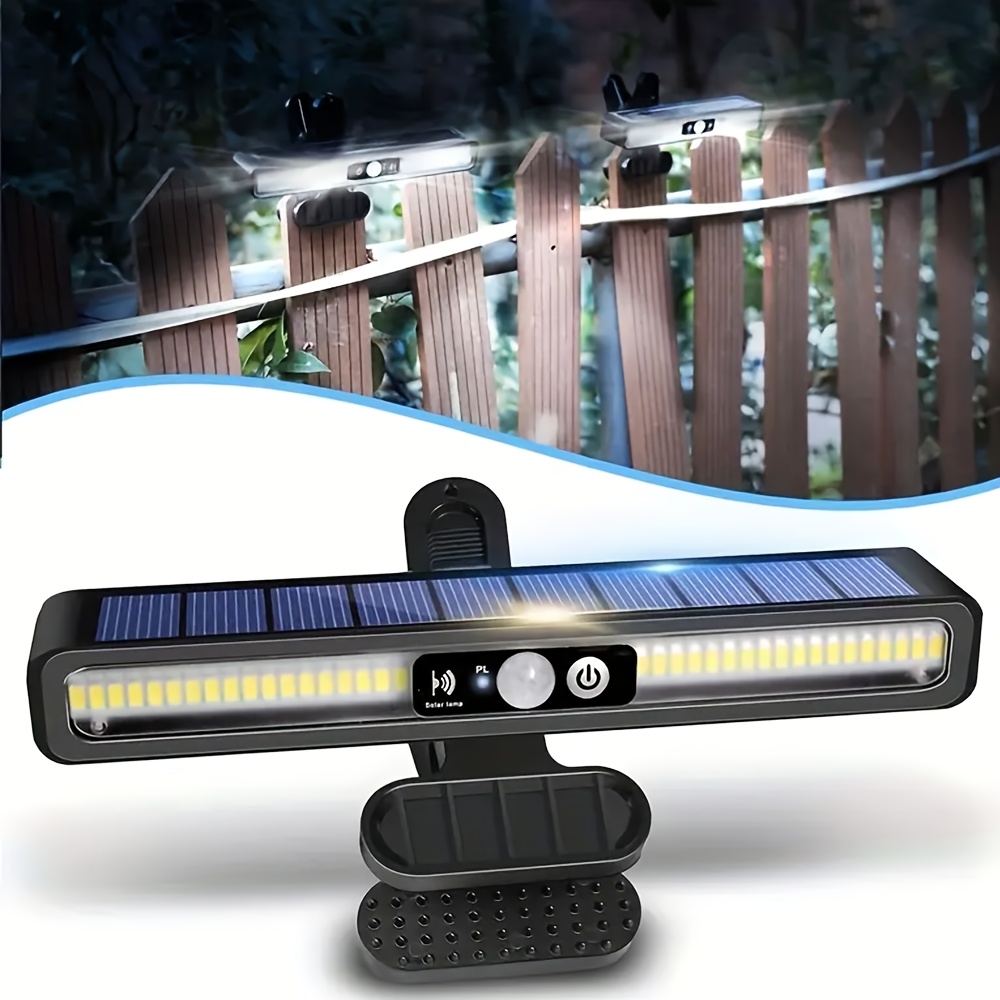 E-shop Klipp-On Outdoor Solar , 3- Solarbetriebenes Zaunlicht, 36 LEDs 6500K, Tragbares Sicherheitslicht für Gärten, Camping, Garagen