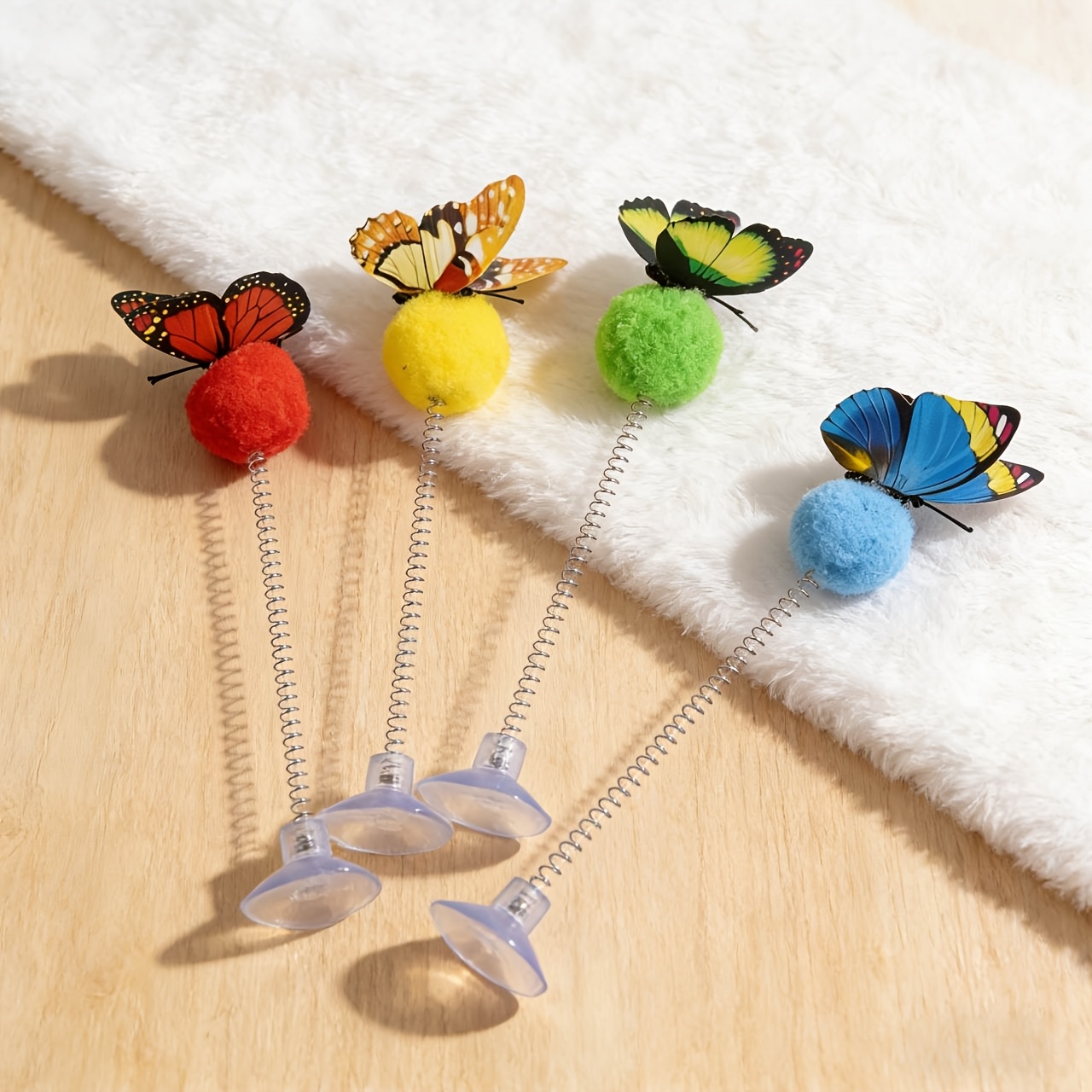 3pcs Butterfly Interactive Cat Spring Ball Toys