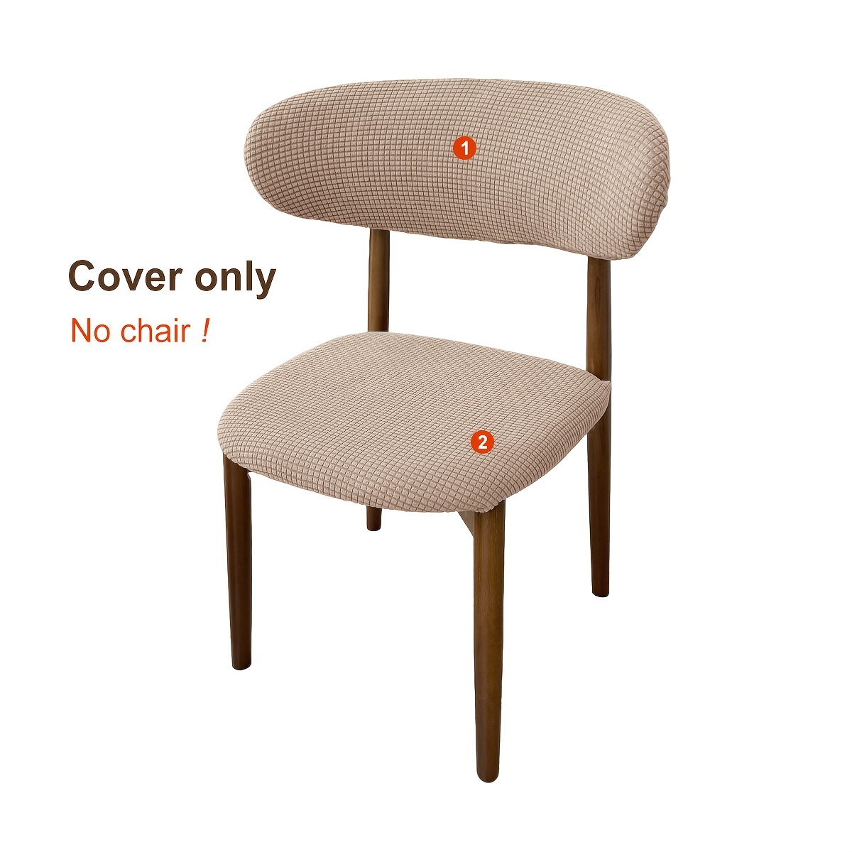 TEMU 2pcs Corn Jacquard Coral Fleece Horn Button Chair Cover Two-piece Backrest Cover   Seat Cover Combination