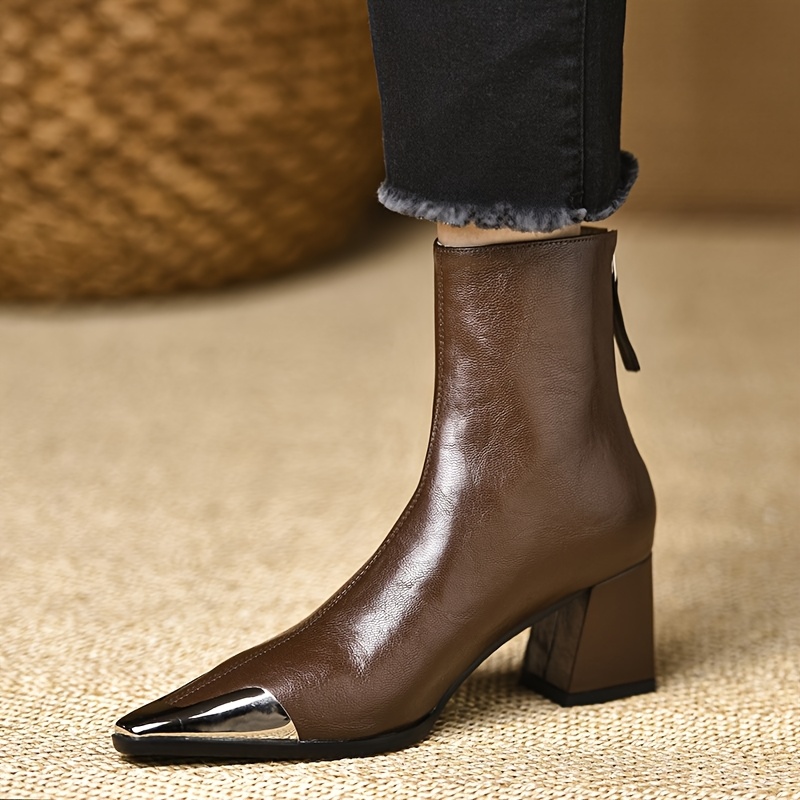 damens retro chunky high heel stiefeletten – spitze Temu Switzerland