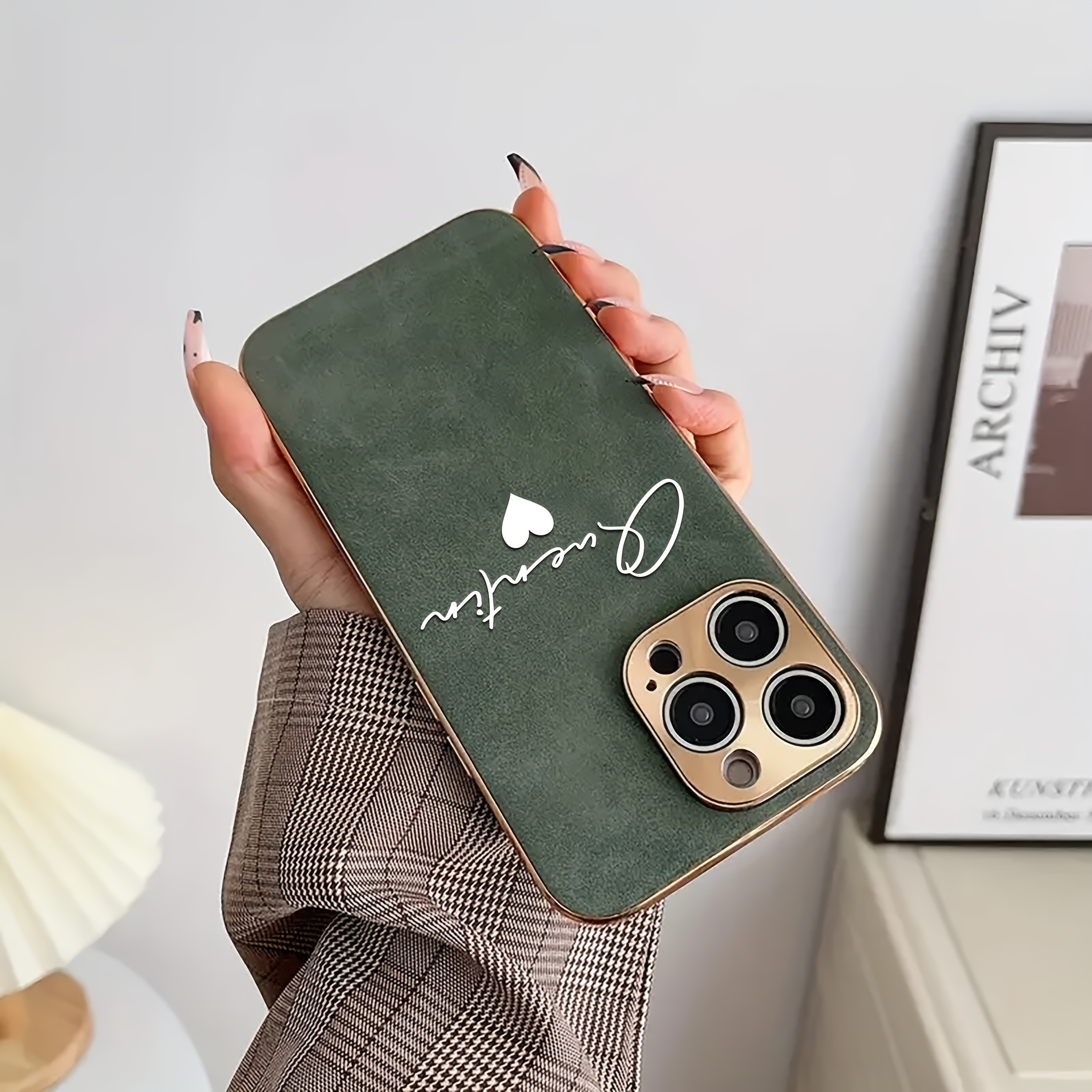 Personalized Customized Phone Case Compatible with iPhone 16 15 14 13 12 11 Pro Max Personalized Name DIY Engraving Luxury Fashion Plating Lambskin Soft Faux Leather Shockproof Gift Cover iPhone 11 12 13 14 15 16 Pro Max Plus