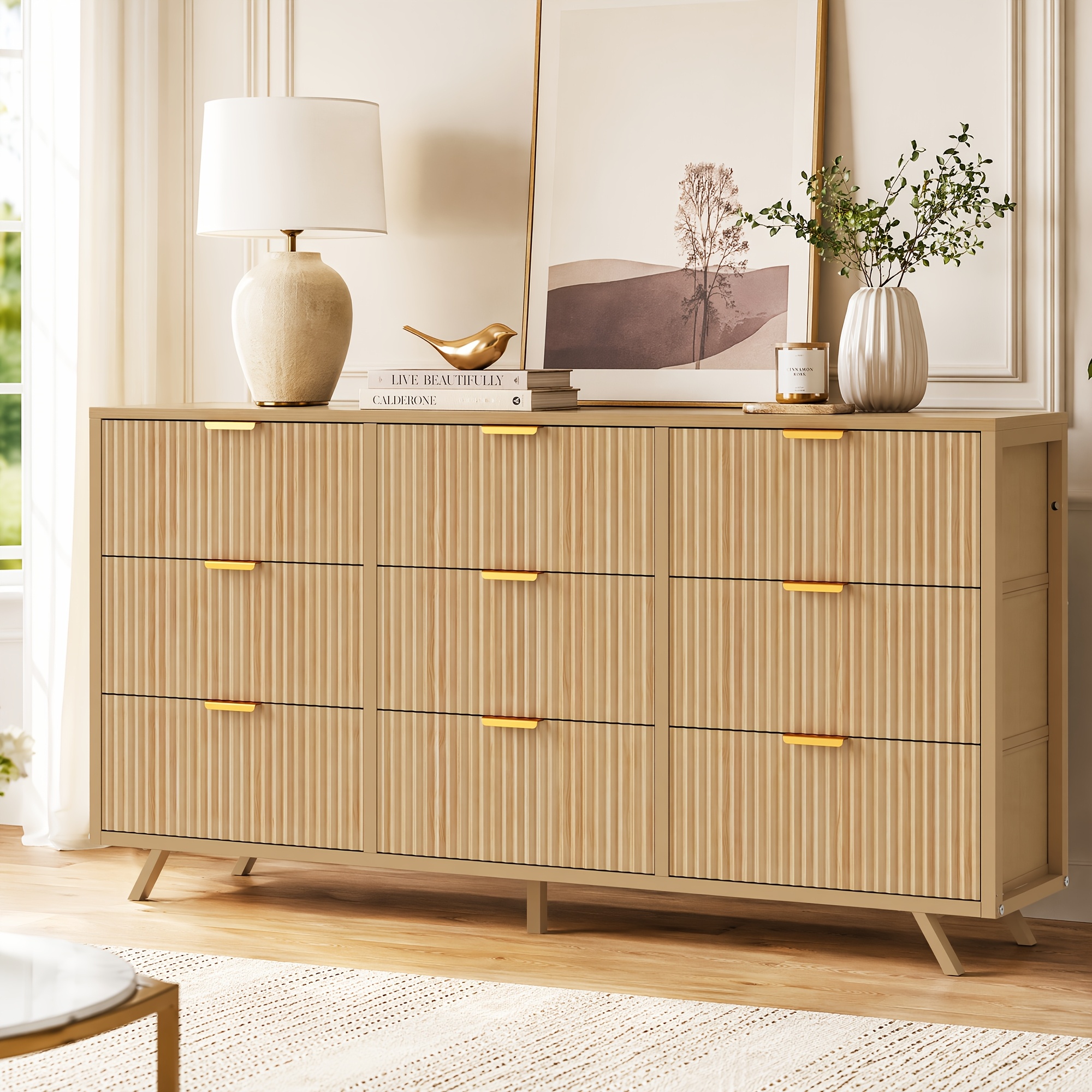 Bedroom Dresser with 9 Drawers, 57