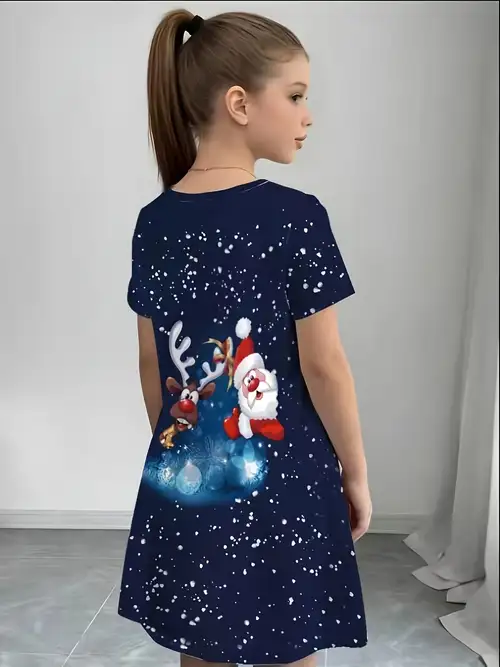 santa dress short Girls Christmas Costume Fancy Dress Short Dresses Princess Suit Theme Party Set