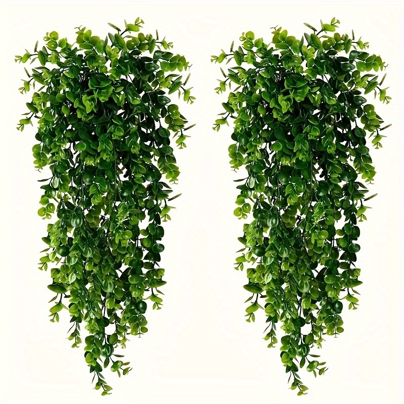 

2 Pack Faux Eucalyptus - Artificial Hanging Plants With Pots, Plastic Greenery For Indoor Outdoor Decor, Home, Room, Valentine's Day Display