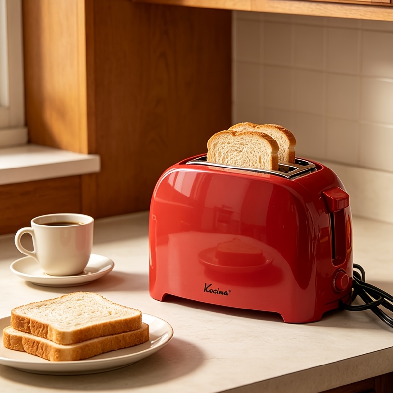 TEMU Toaster, Slot, Retro Stainless Steel Material, 6 Bread Color Settings, Can Bake Bread, , And (yellow, Red, Pink, Green)