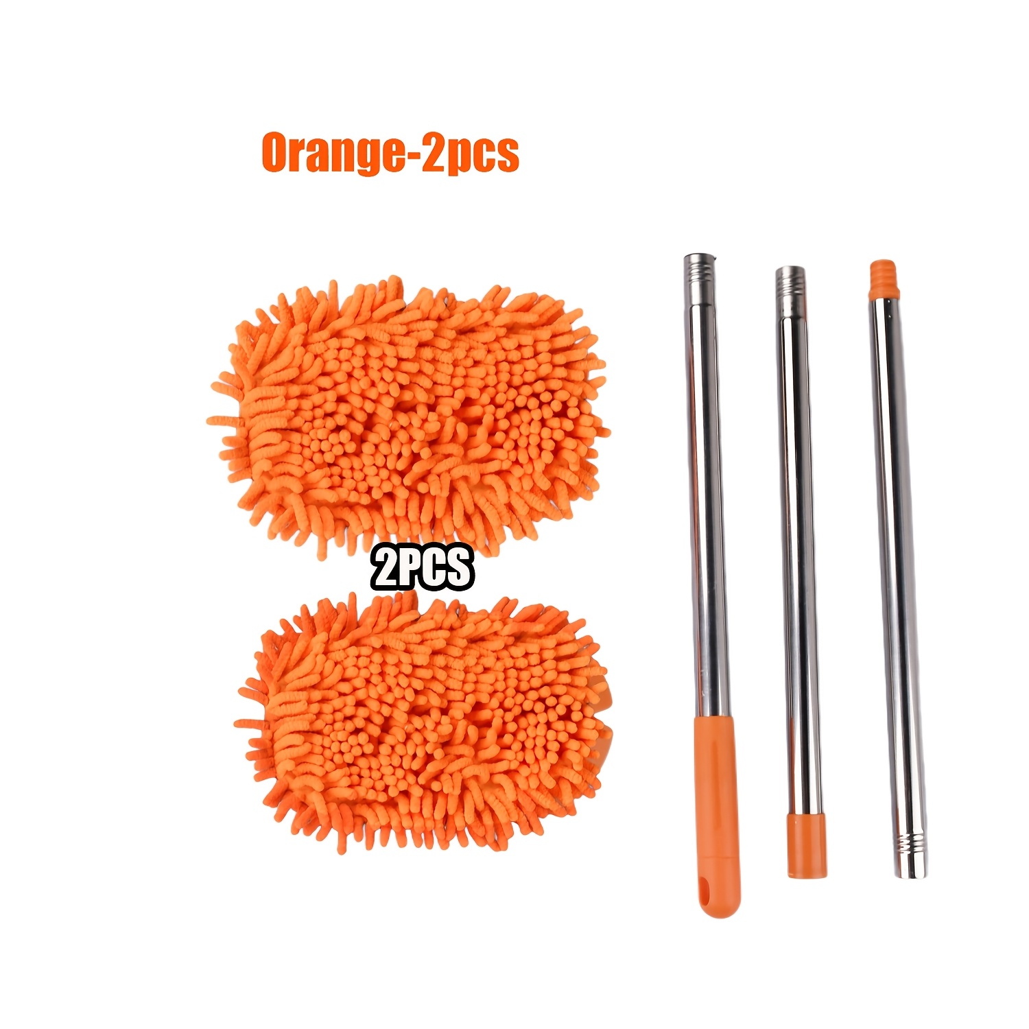 orange 1pc brush 1pc head orange 2pcs 1pc brush 2pcs head blue 2pcs 1pc brush 2pcs head orange kit 1pc brush 1pc towel 47 5inch microfiber car wash brush mop set chenille microfiber sponge duster long 2in 1 for cleaning cars Product details 9