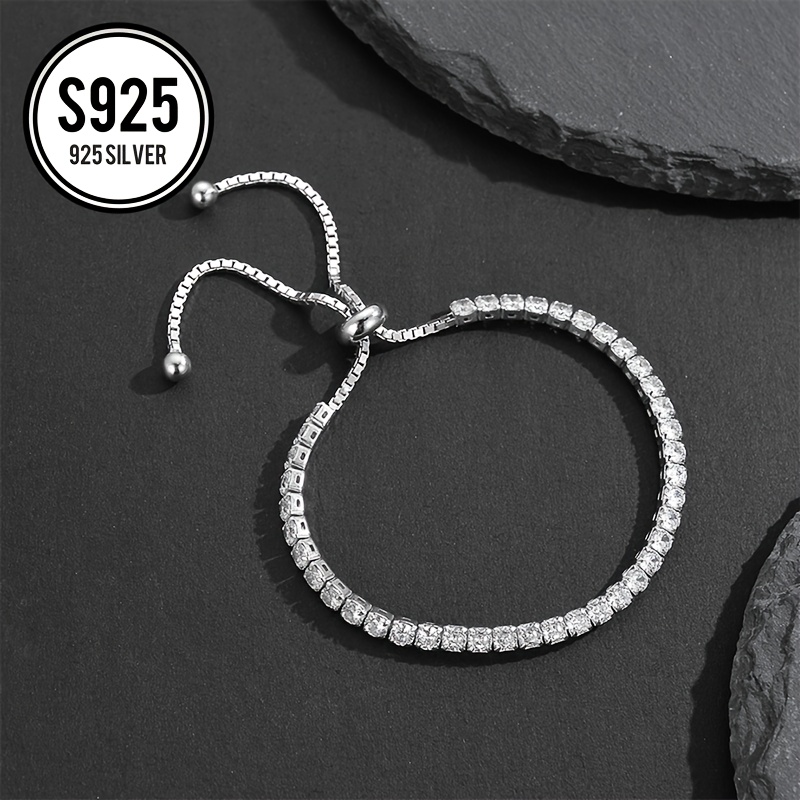 925 Silver Geometric Round Adjustable Bracelet