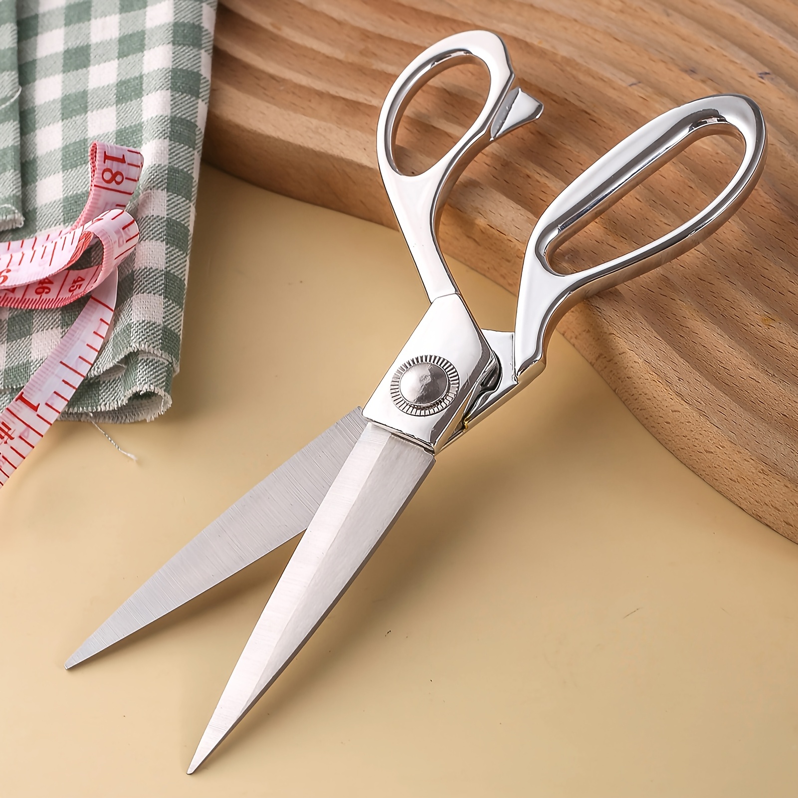 

1pc Premium Stainless Steel Tailoring Scissors - Sharp Blades For Sewing And Handicraft, Ideal For Home, Office And Commercial Use.