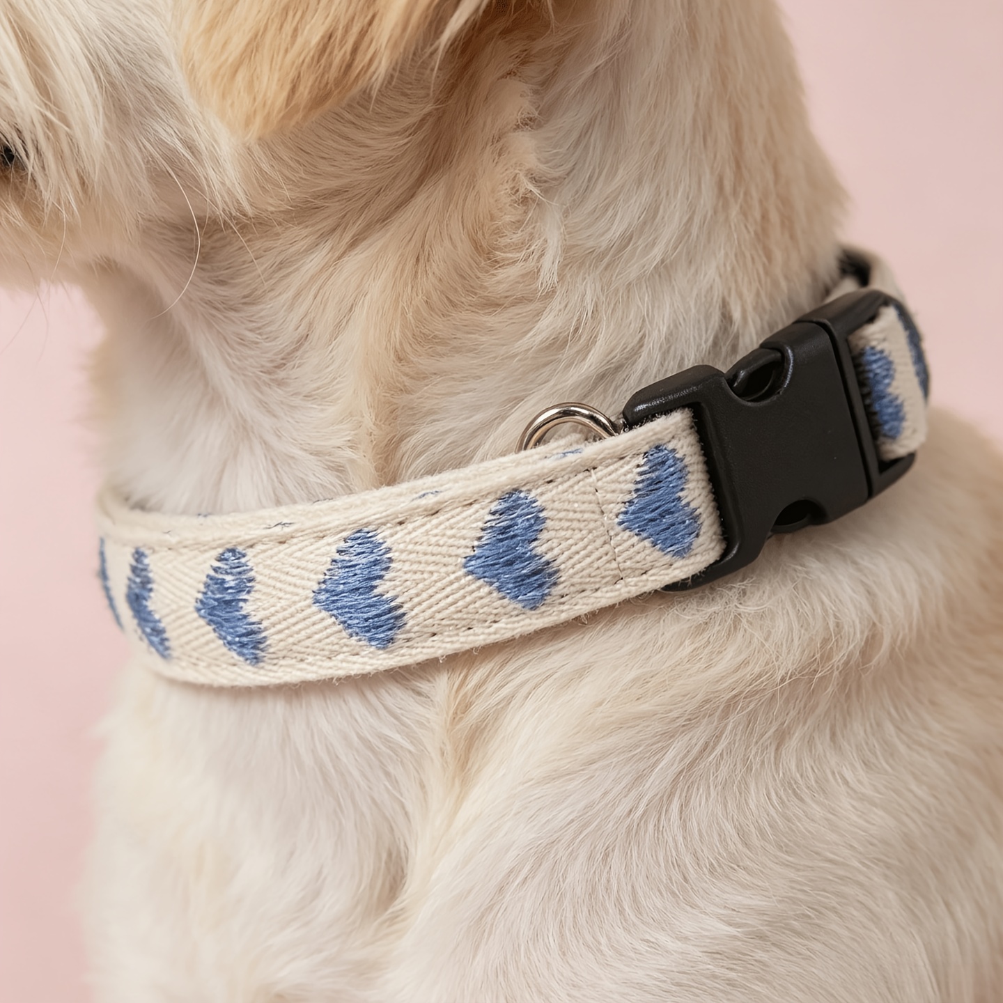 Heart-Shaped Jacquard Soft Pet Collar for Cats and Small Dogs