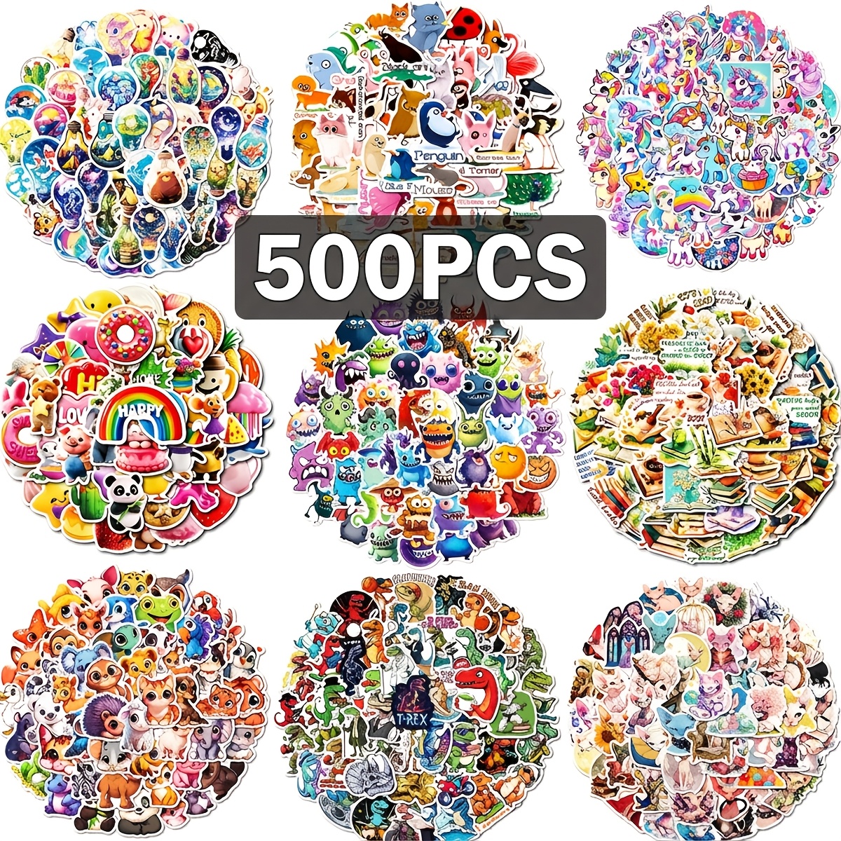 Of 500 Stickers, Multi-surface Decoration For Journal, Laptop, Water Bottle, Creative Sticker Set