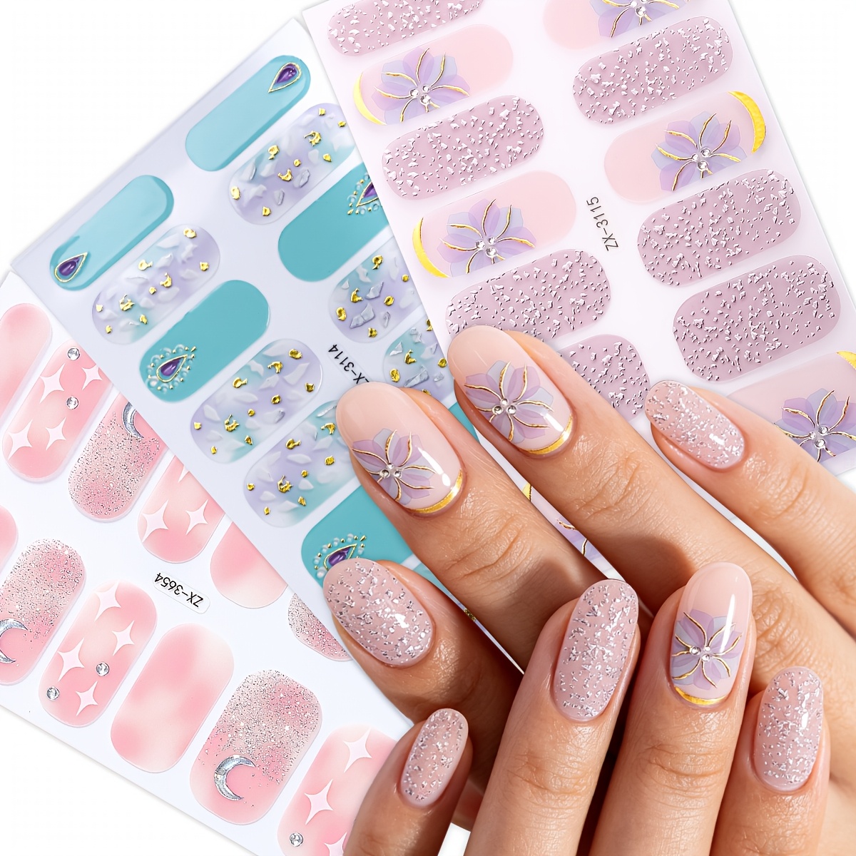 ombre pink and white nails sold on Temu United States