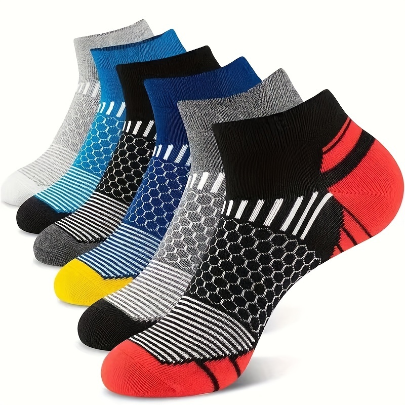 

5 Pairs Men's Spring Summer Sweat Absorption Crew Socks, Comfy & Breathable Anti-odor Elastic Sport Socks For Men's Running Basketball Outdoor Activities All Seasons Wearing