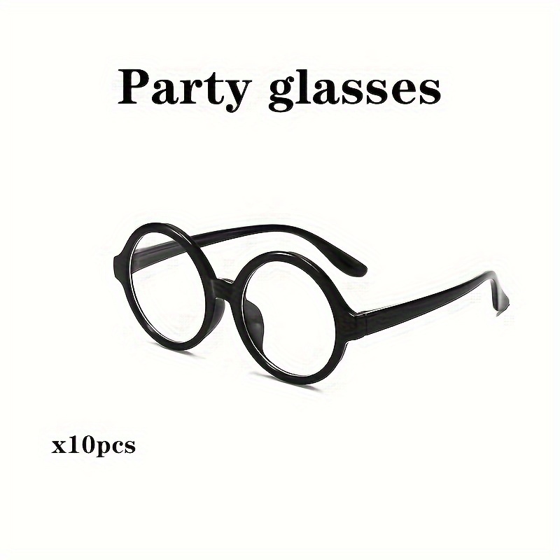 

10pcs, Nerd Glasses Party Supplies, 5.3cm/2.09in Frame Round Black Wizard Glasses For Cosplay, Costumes, Party Supplies, Holiday Supplies, Party Gift