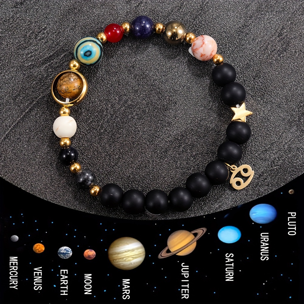 

1pc And 12 Constellations Stone Bracelet Leo Steel Constellation Pendant Bracelet