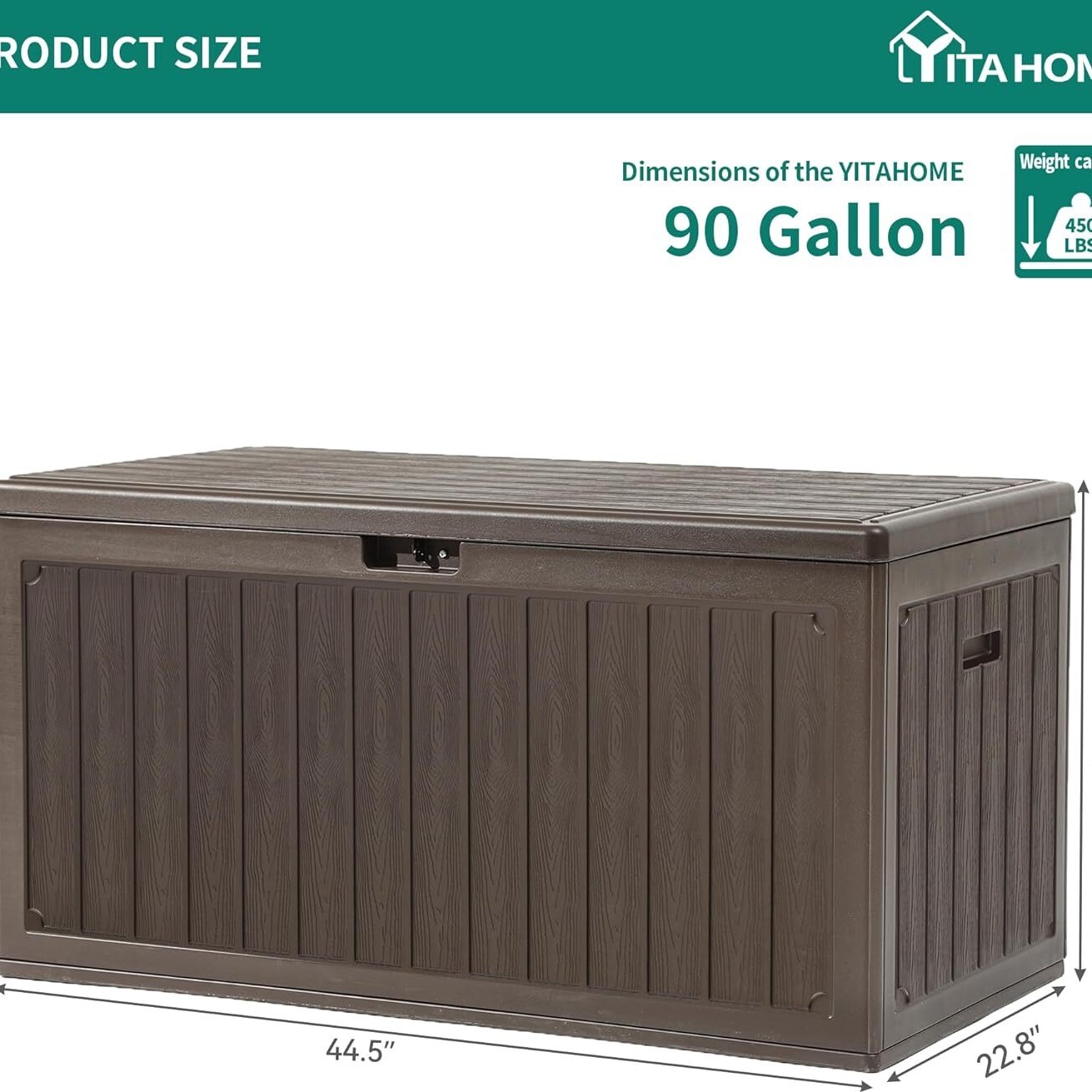 303/ 450l Large Outdoor Deck Box With X- Front, Resin Storage Bench, Lockable Garden Storage Box For Patio Cushions, Pool Accessories & Garden Tools