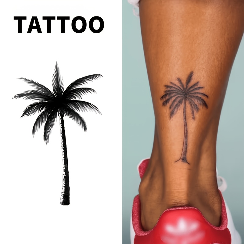 TEMU Autocollant de Tatouage Temporaire Arbre de - Convient pour les Chevilles, les Mollets, les Bras - Style Vacances Facile - Étanche et Dure 7-14