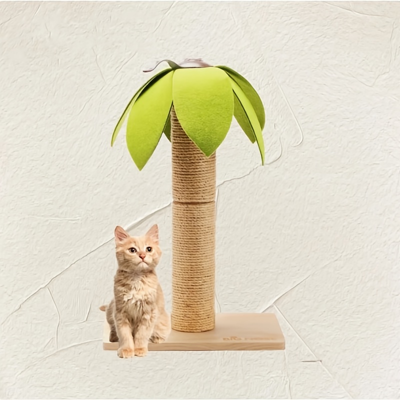 

Deluxe Solid Wood Cat Scratching Post With Sisal Rope - Indoor Tree Tower, Design Climbing Frame For Cats, Includes Decoration