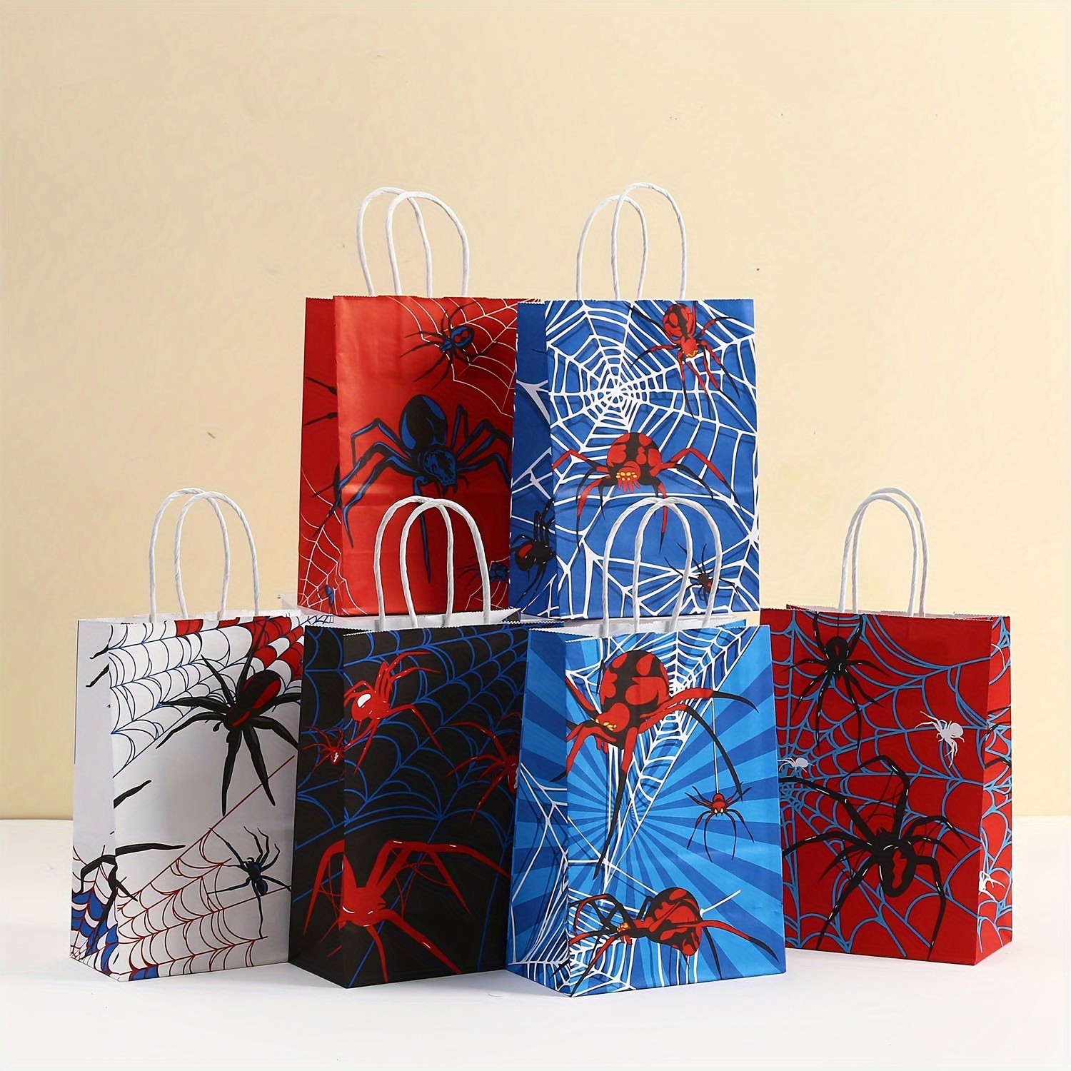 

12pcs Spider Party Favor Bags - Gifts, Candy, Snacks & Toy Storage | Ideal For Birthday Celebrations