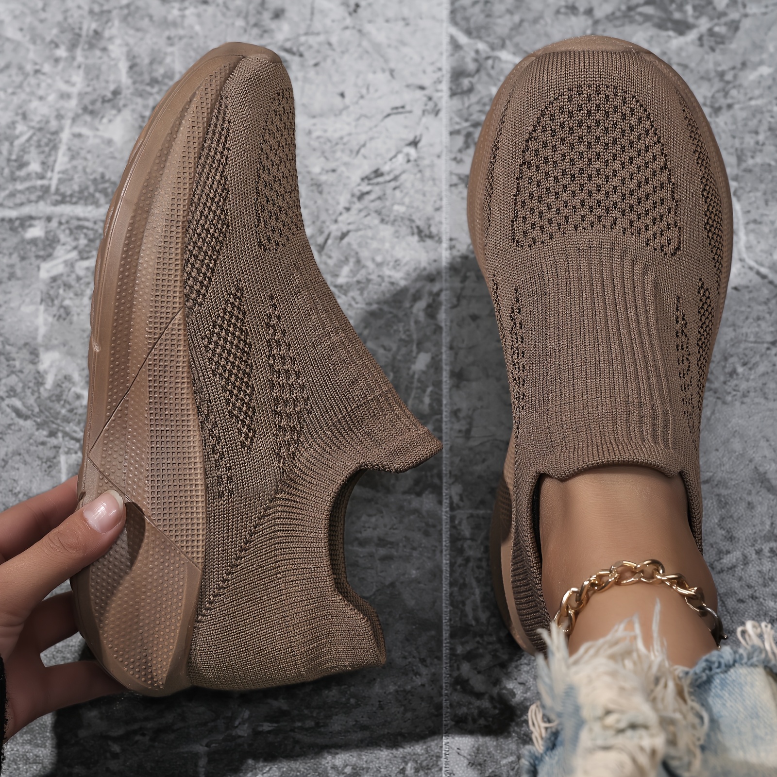 E-shop Atmungsaktive Sneaker mit Air-Technologie & Stabilität – Ganzjahres-Sneaker für Gehen Stehen – MD-Sohle & Stoffobermaterial (/Einfarbige
