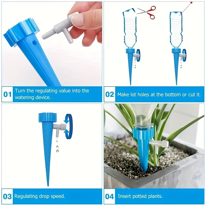 20pcs of Automatic Flower Watering Devices, Drip Irrigation Timers for Home Potted Plants, a Watering Tool for Greenhouses And Gardens, Featuring an Automatic Drip Irrigation System with Green Drip Heads.