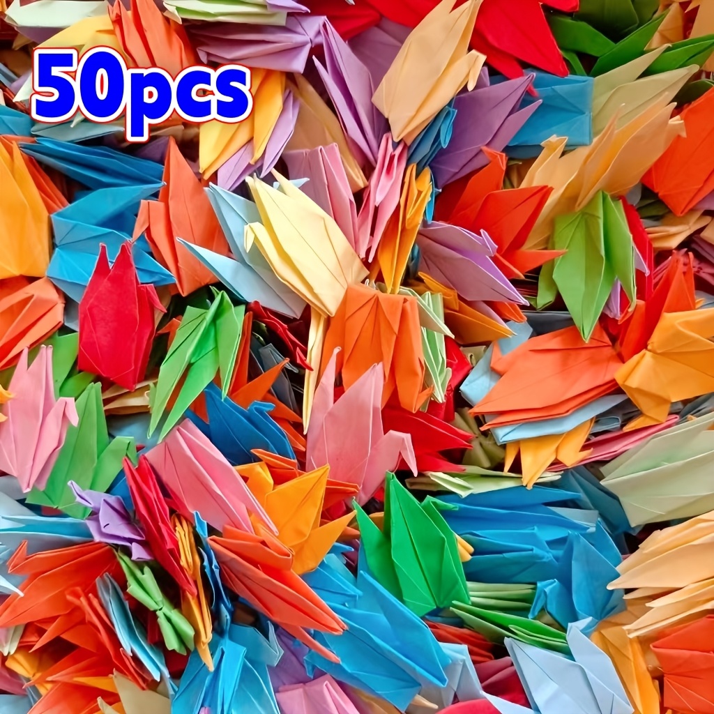 TEMU Set da 50 pezzi di gru di carta origami fatte a a , creative fai da te, regalo di compleanno per fidanzato/fidanzata, regalo Valentino 520