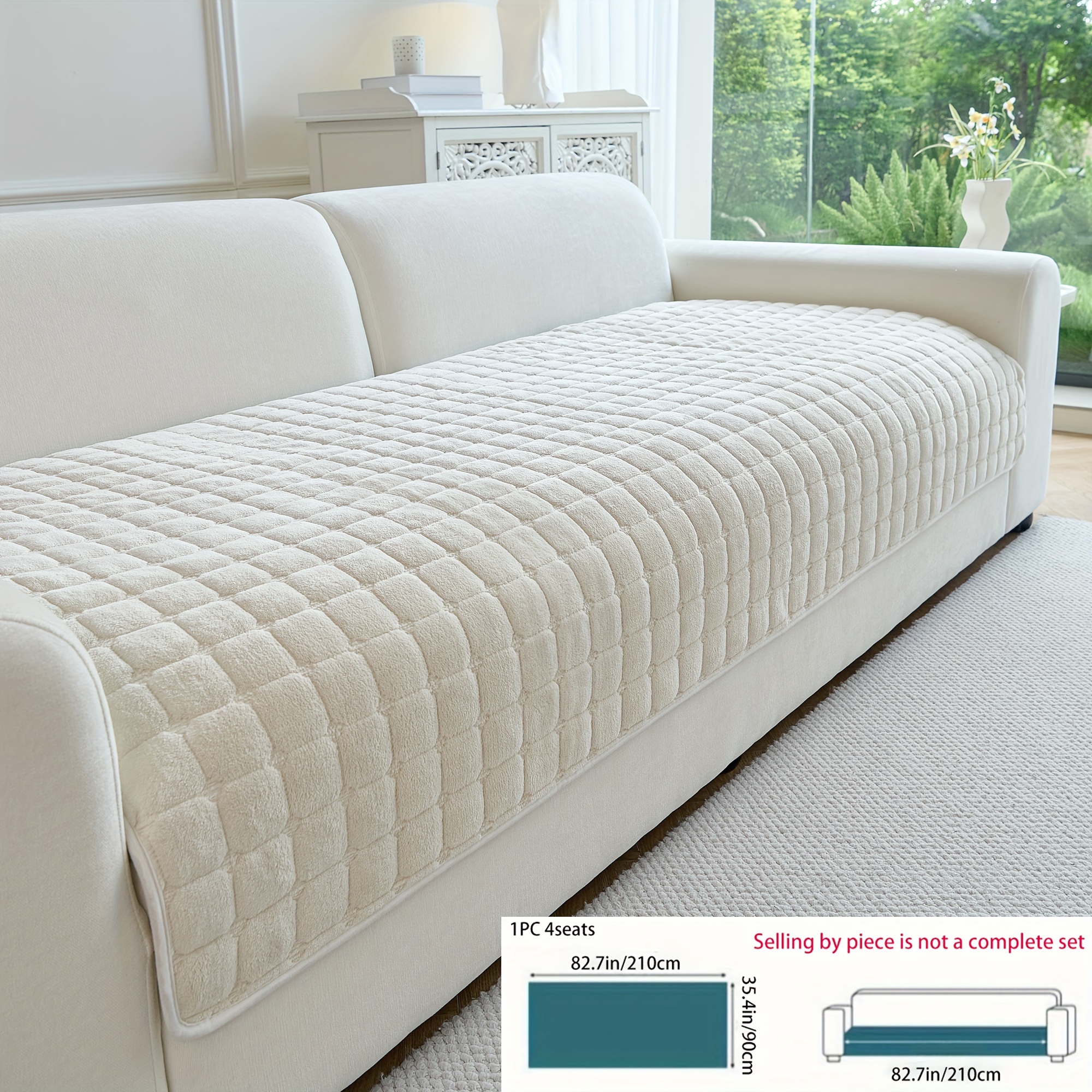 TEMU [flannel Block] de sofá de 1 pieza de estilo bohemio, diseñada con tecnología de acolchado, para mascotas y lavable a máquina. Adecuada para