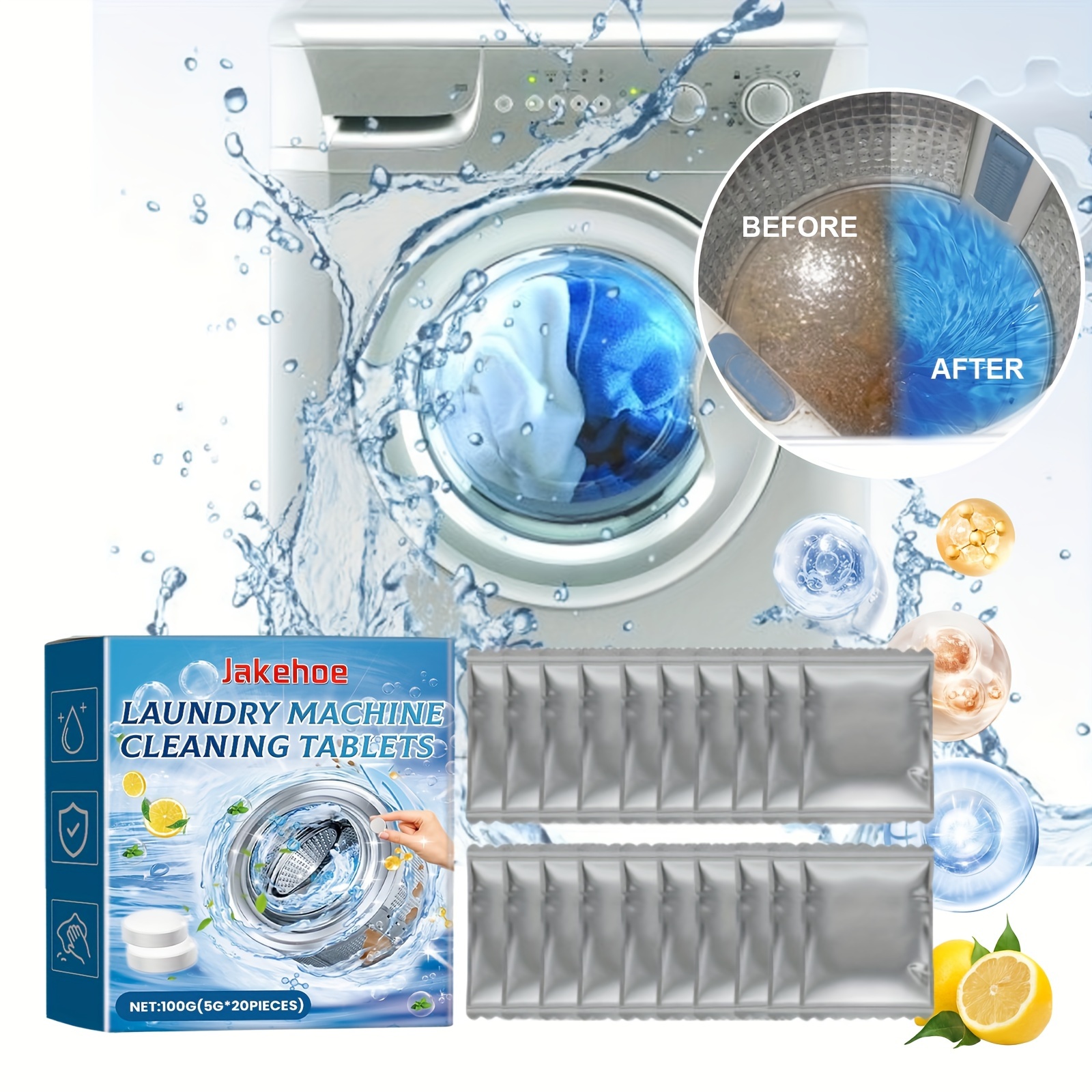 high   washing machine deep cleaning tablets remove stains and   dirt     remove odors suitable for drum washing machines details 0