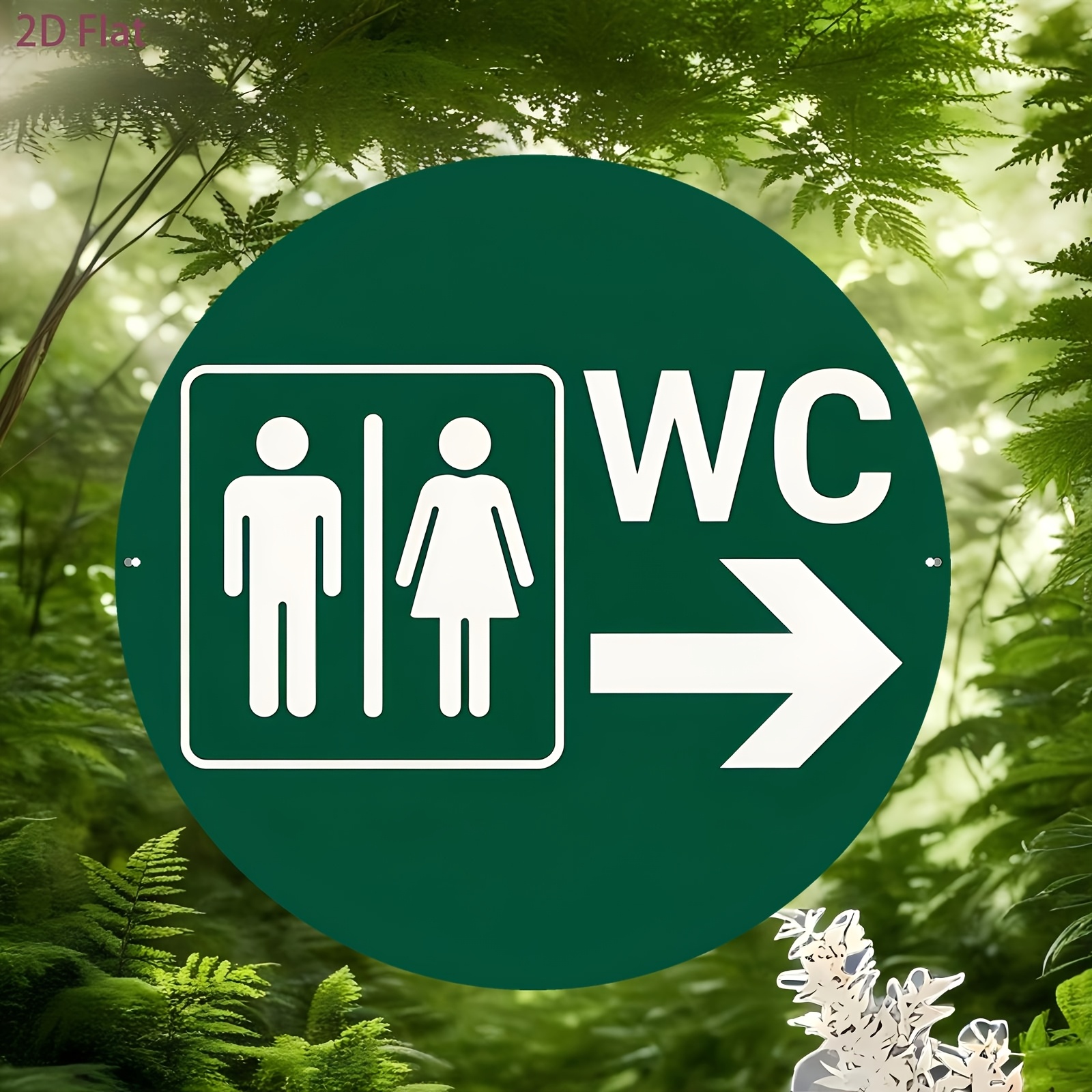 TEMU 2d Flat, 2d Flat [] 1pc Sign, Restroom Directional Sign, Men's And Women's Wc Indicator, Round Decorative Hanging Sign, Room Decor, Wall Decor,
